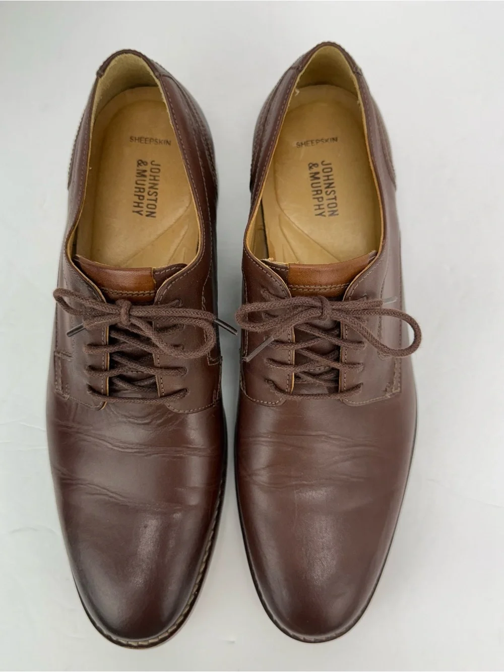Johnston & Murphy size 11 Men’s Brown Leather Lace Up Derby Dress Shoes